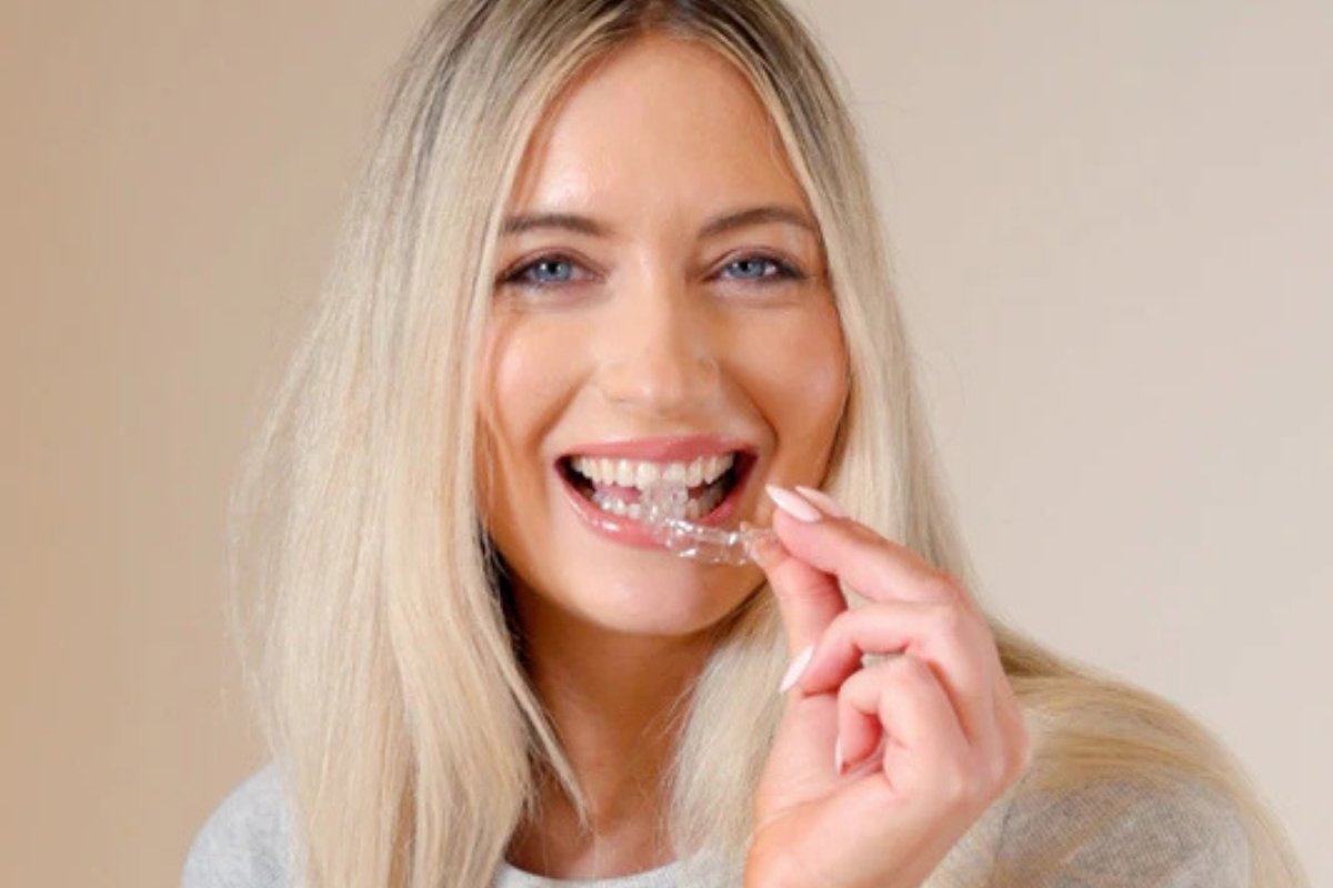Patient wearing aligners in Glen Iris dental clinic