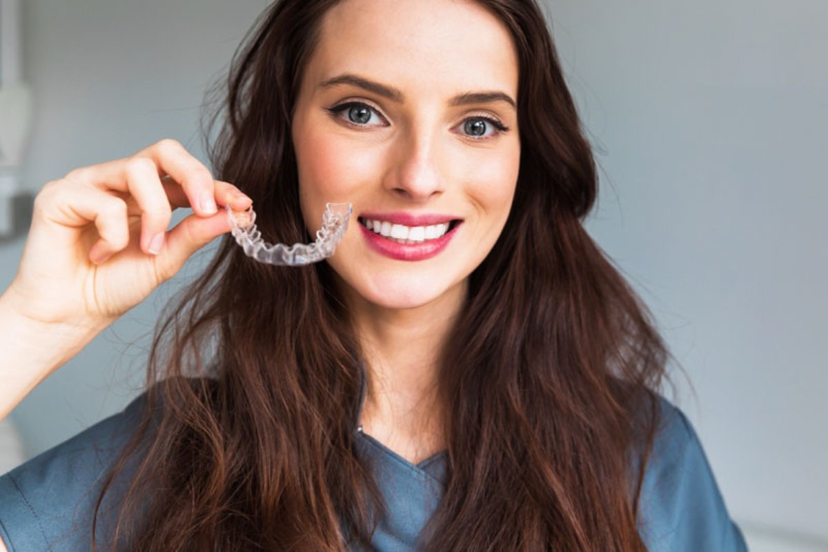 Patient fitted with dental aligners in Kew East clinic