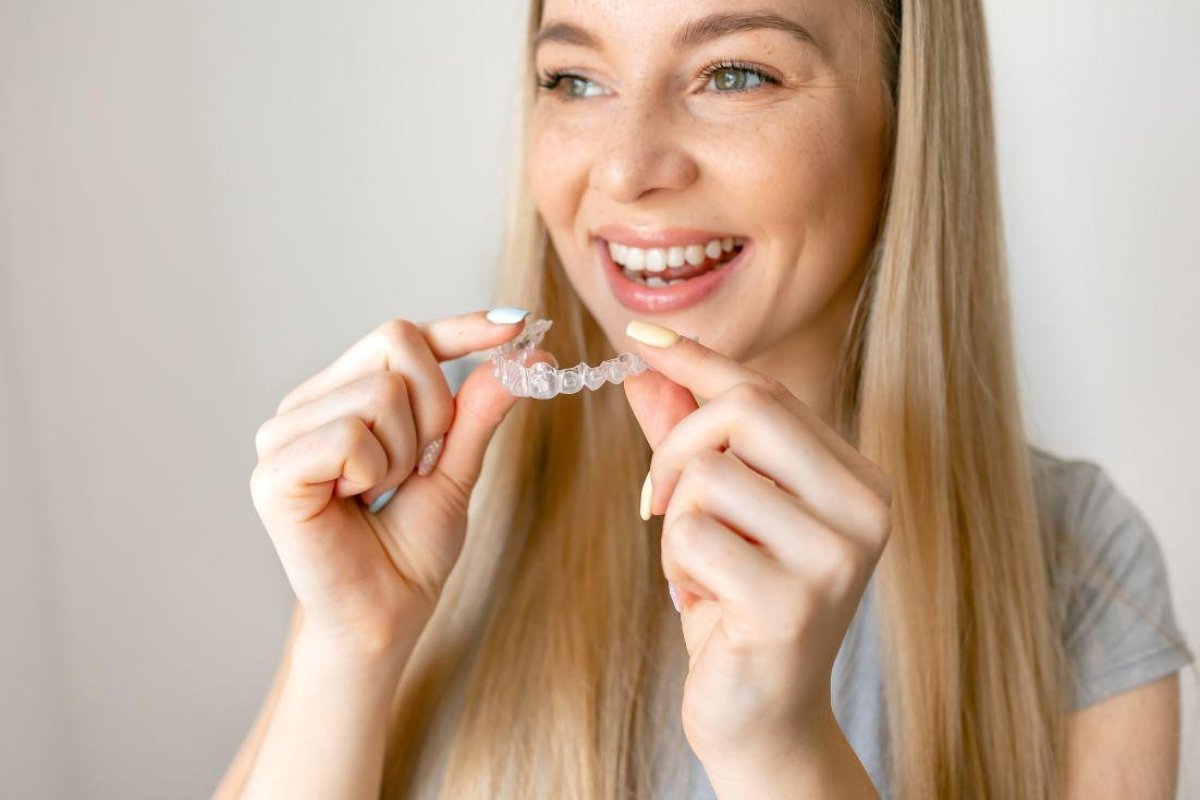 Invisalign clear aligners being worn by patient in Hawthorn